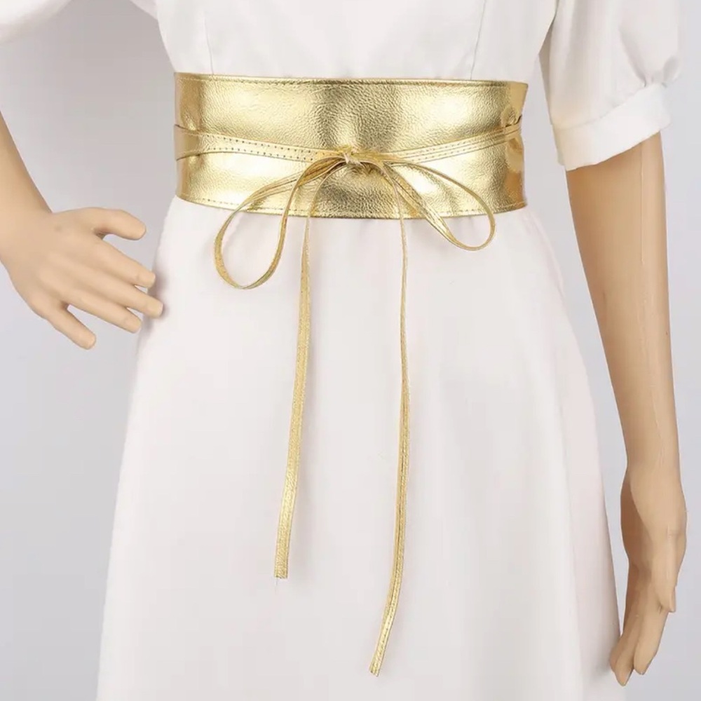 Passion Vacation Women Style Waist Belt Faux Leather Wide Wrap Around Bowknot